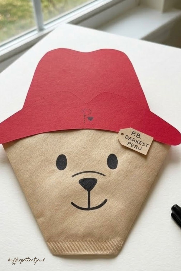 beertje paddington koffiefilter knutselen